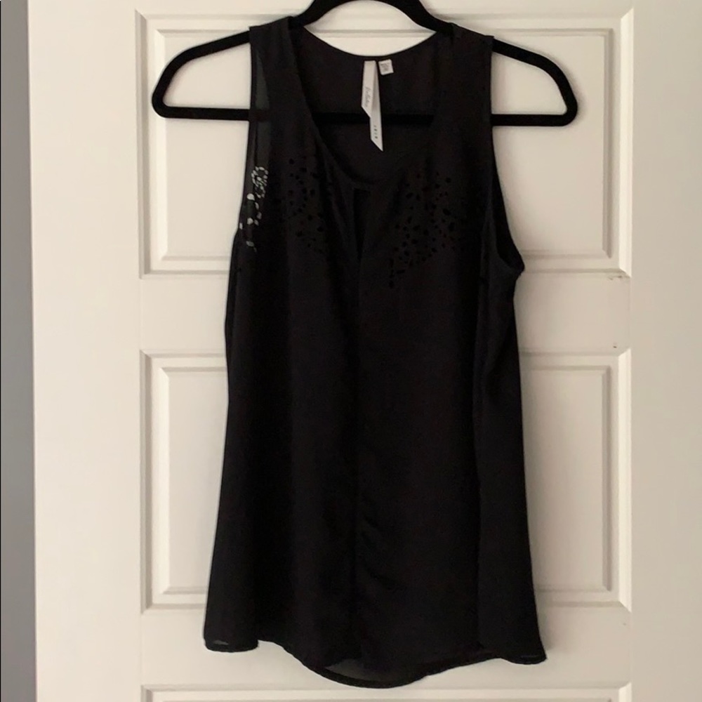 Black sleeveless blouse